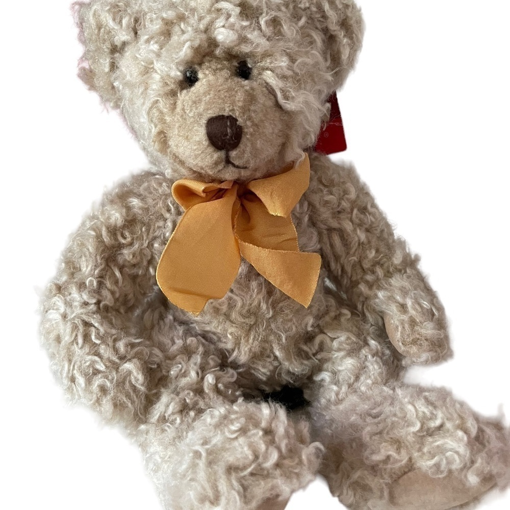 Russ Bears From the past, Bernie, retired, 10 inch with gold ribbon.